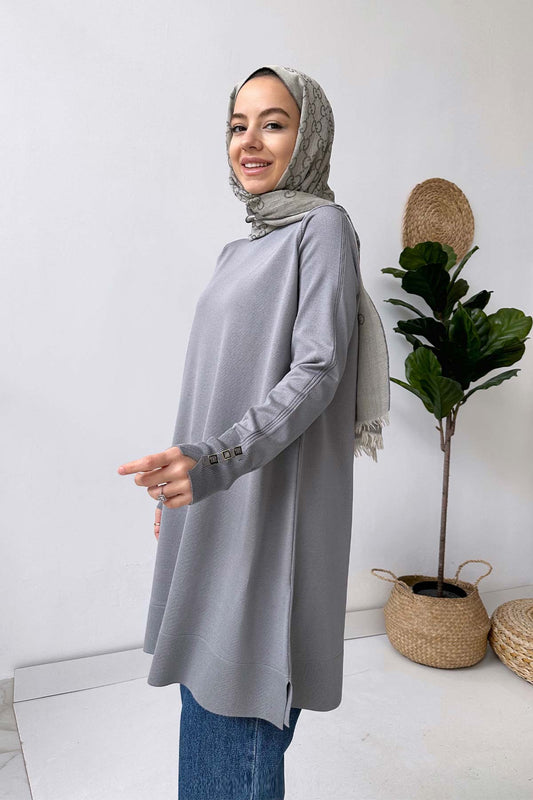 A Form Mercerized Tunic - Grey