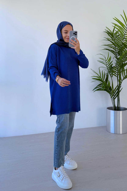 Anje Knitwear Tunic - Saxe