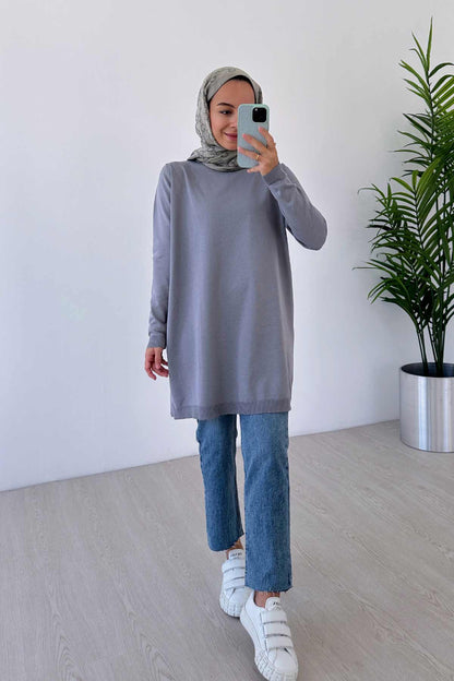 Basic Mercerized Tunic - Grey