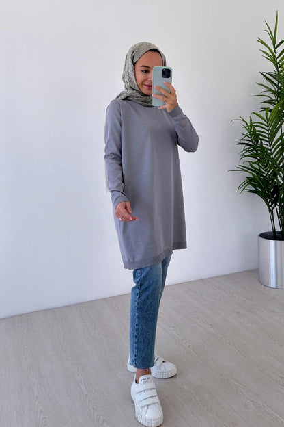 Basic Mercerized Tunic - Grey