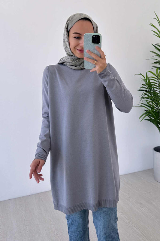 Basic Mercerized Tunic - Grey