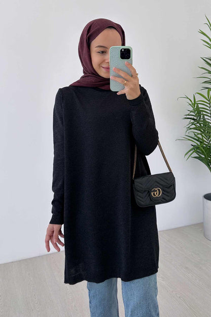 Basic Mercerized Tunic - Black