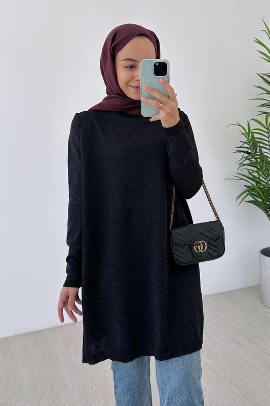 Basic Mercerized Tunic - Black