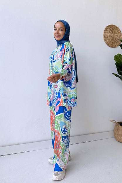 Digital Printing Double Satin Suit