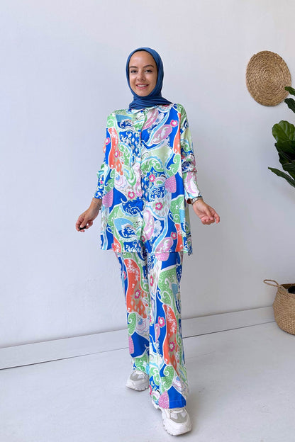 Digital Printing Double Satin Suit