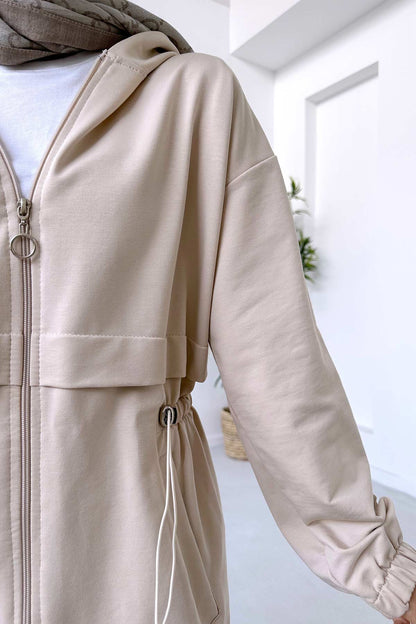 Waist Drawstring Suit - Beige