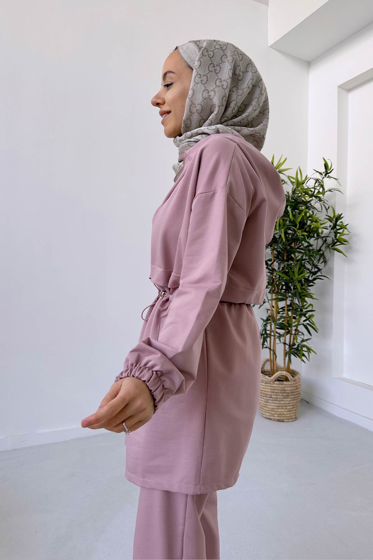 Waist Drawstring Suit - Pink