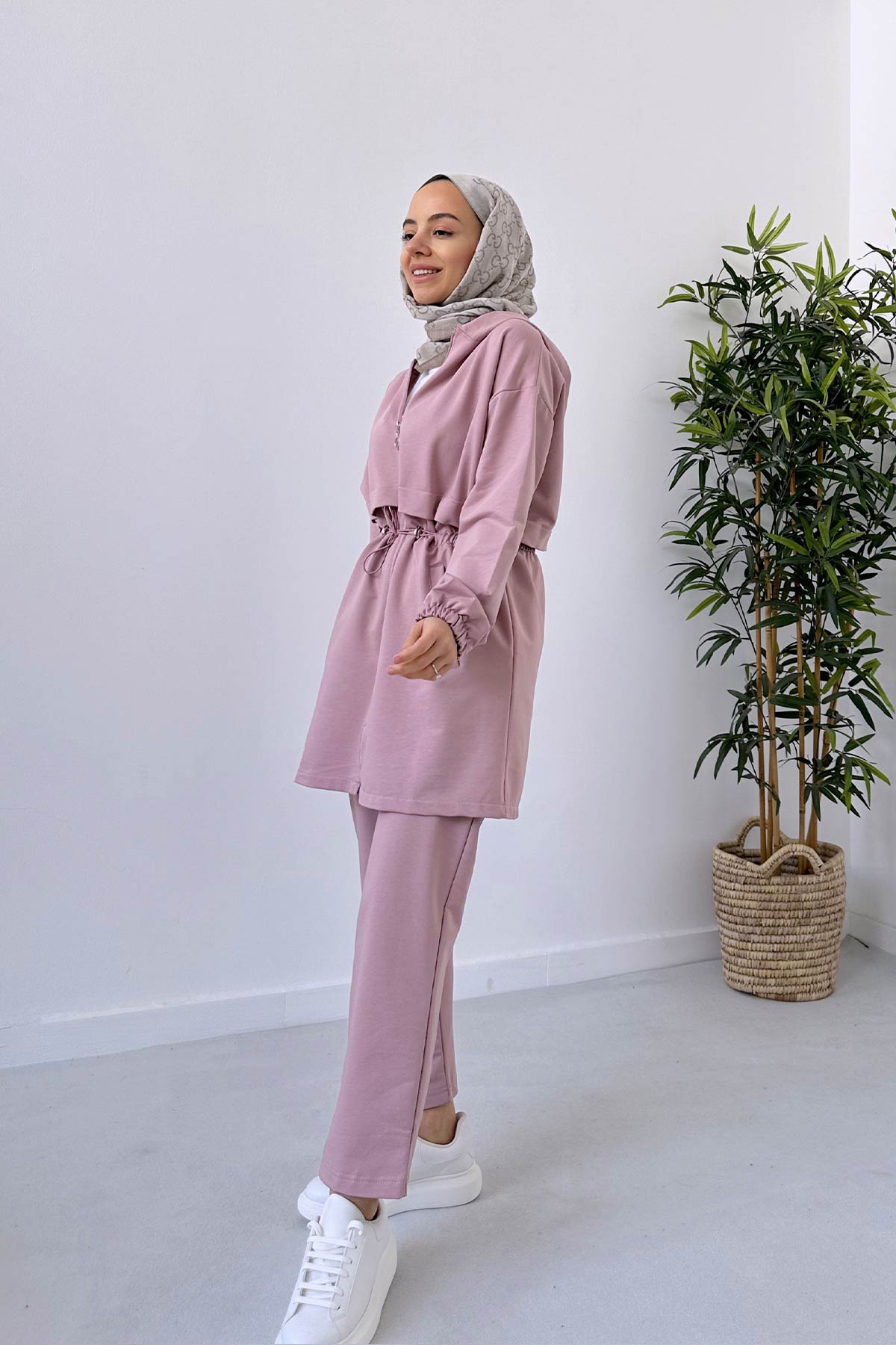 Waist Drawstring Suit - Pink