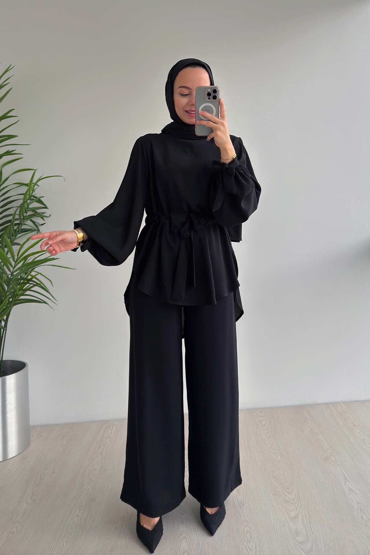 Waist Belt Suit - Black