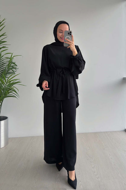 Waist Belt Suit - Black