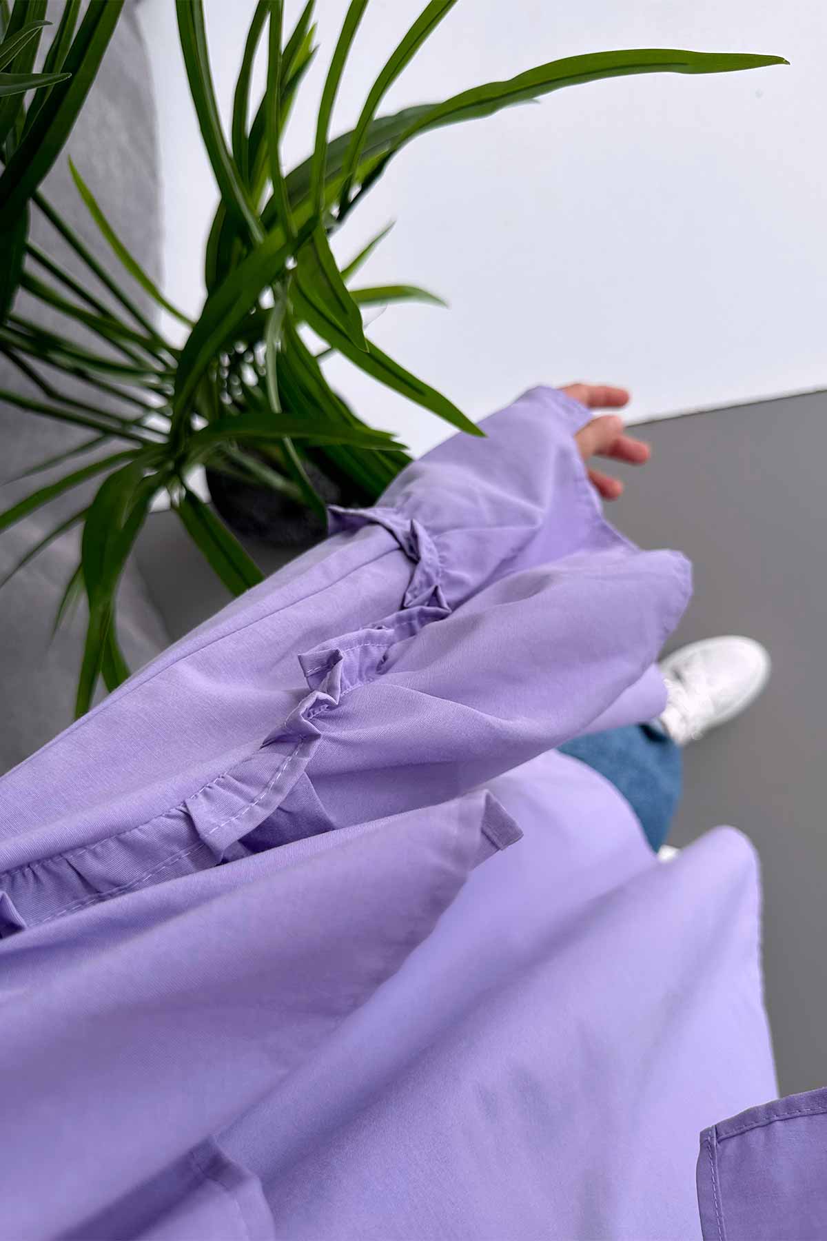 Ruffle Detail Shirt - Lilac