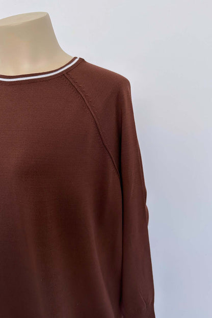 Raglan Mercerized Dress - Brown