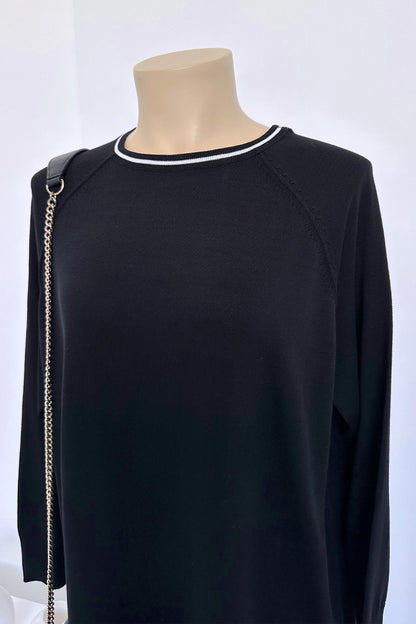 Raglan Mercerized Dress - Black