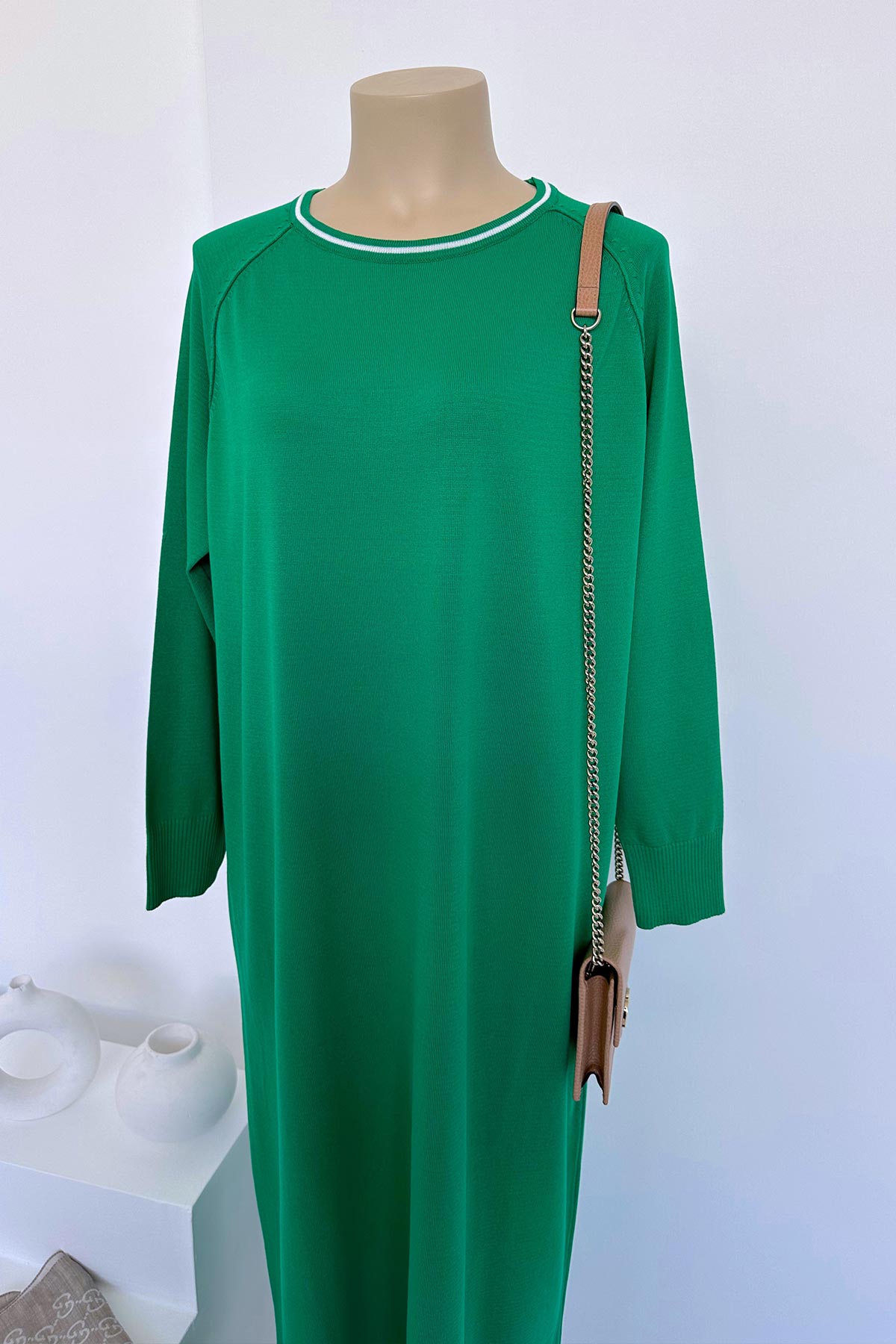 Raglan Mercerized Dress - Green