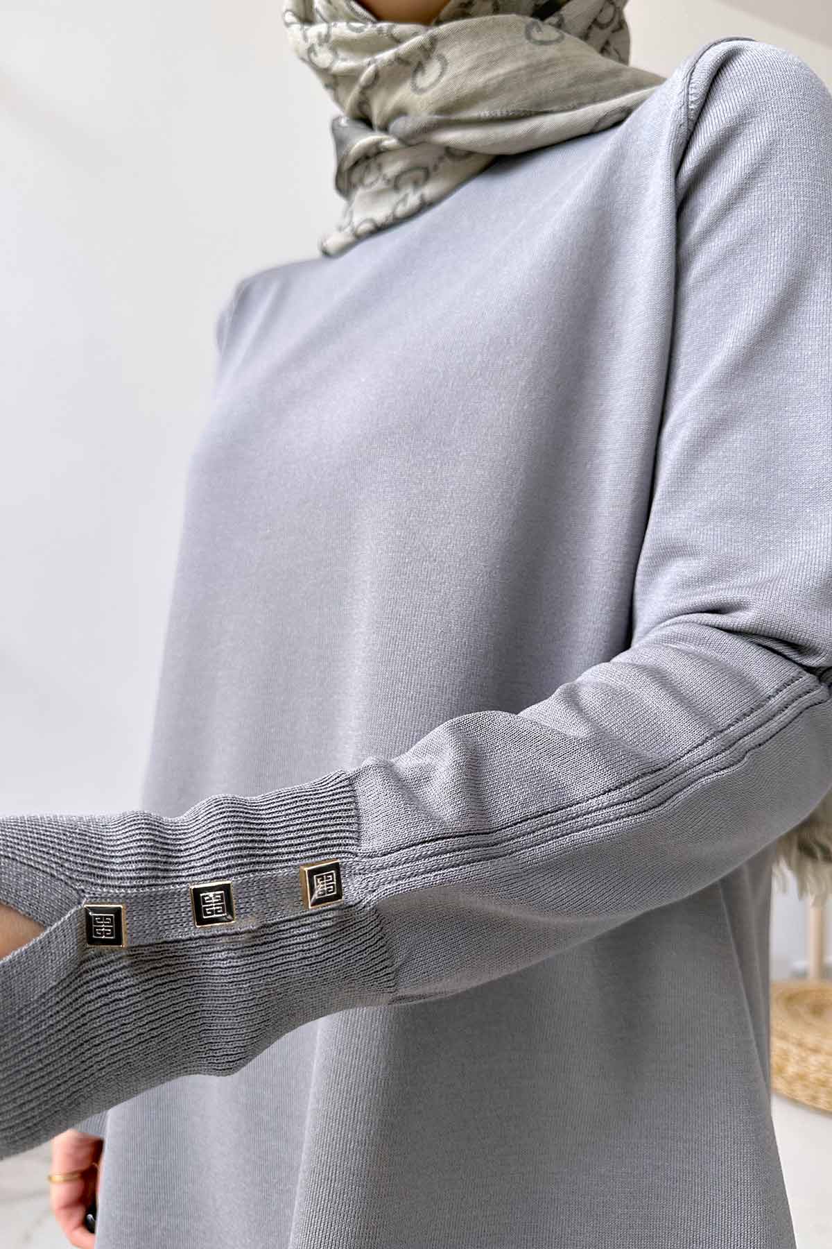 A Form Mercerized Tunic - Grey