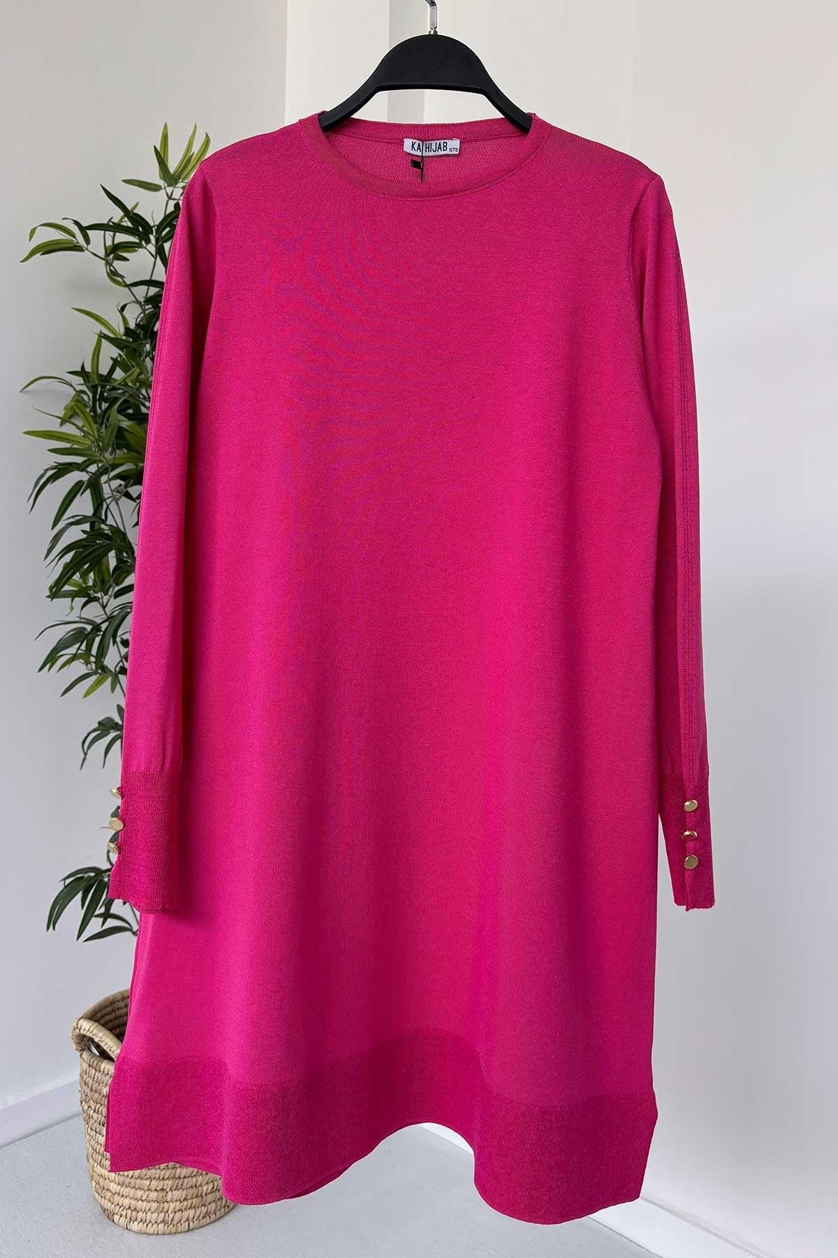 A Form Mercerized Tunic - Fuchsia