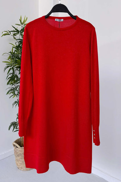 A Form Mercerized Tunic - Red