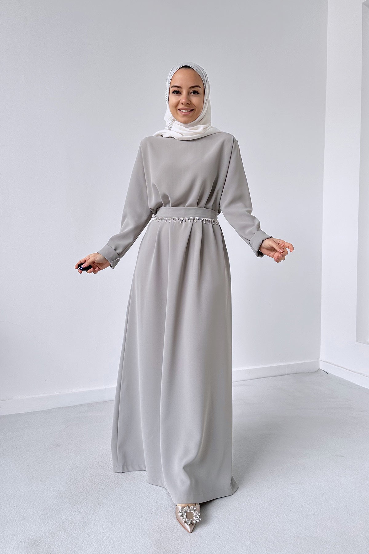 Abaya Double Suit - Grey