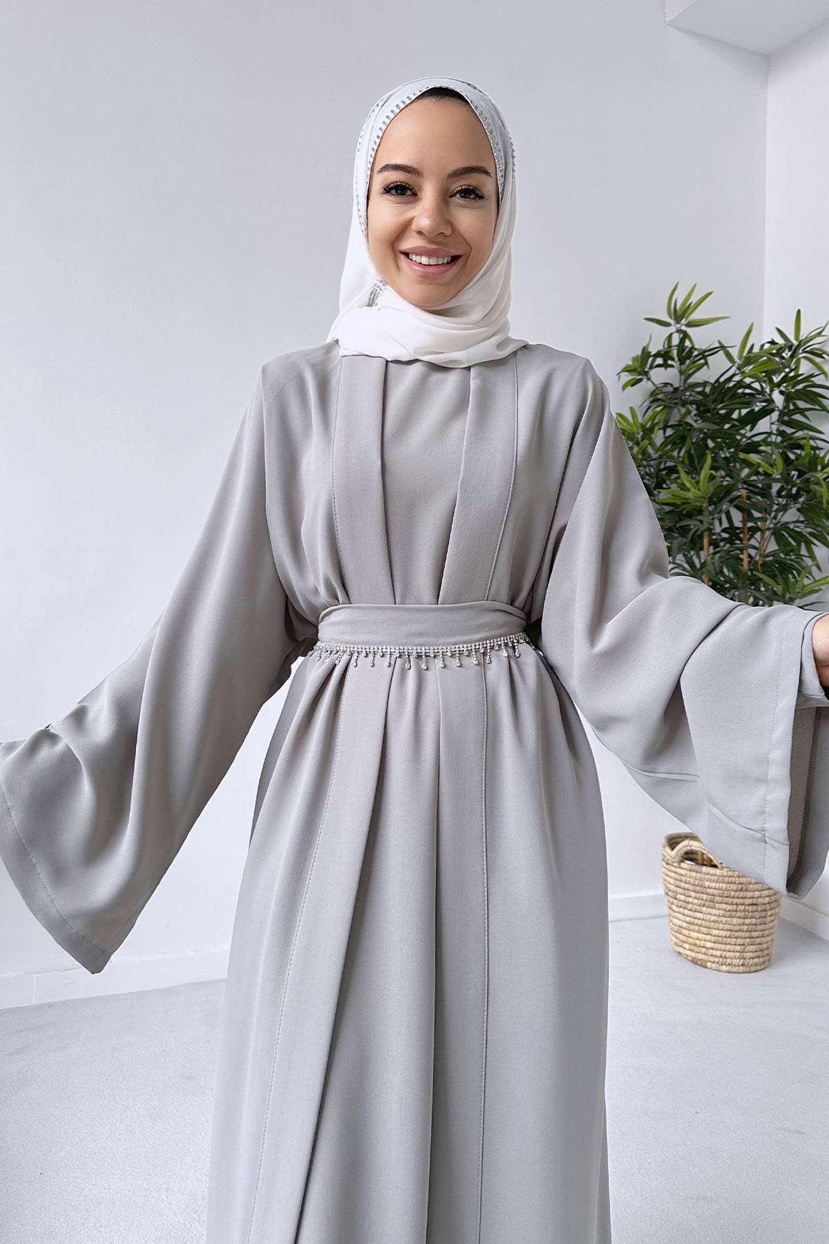 Abaya Double Suit - Grey