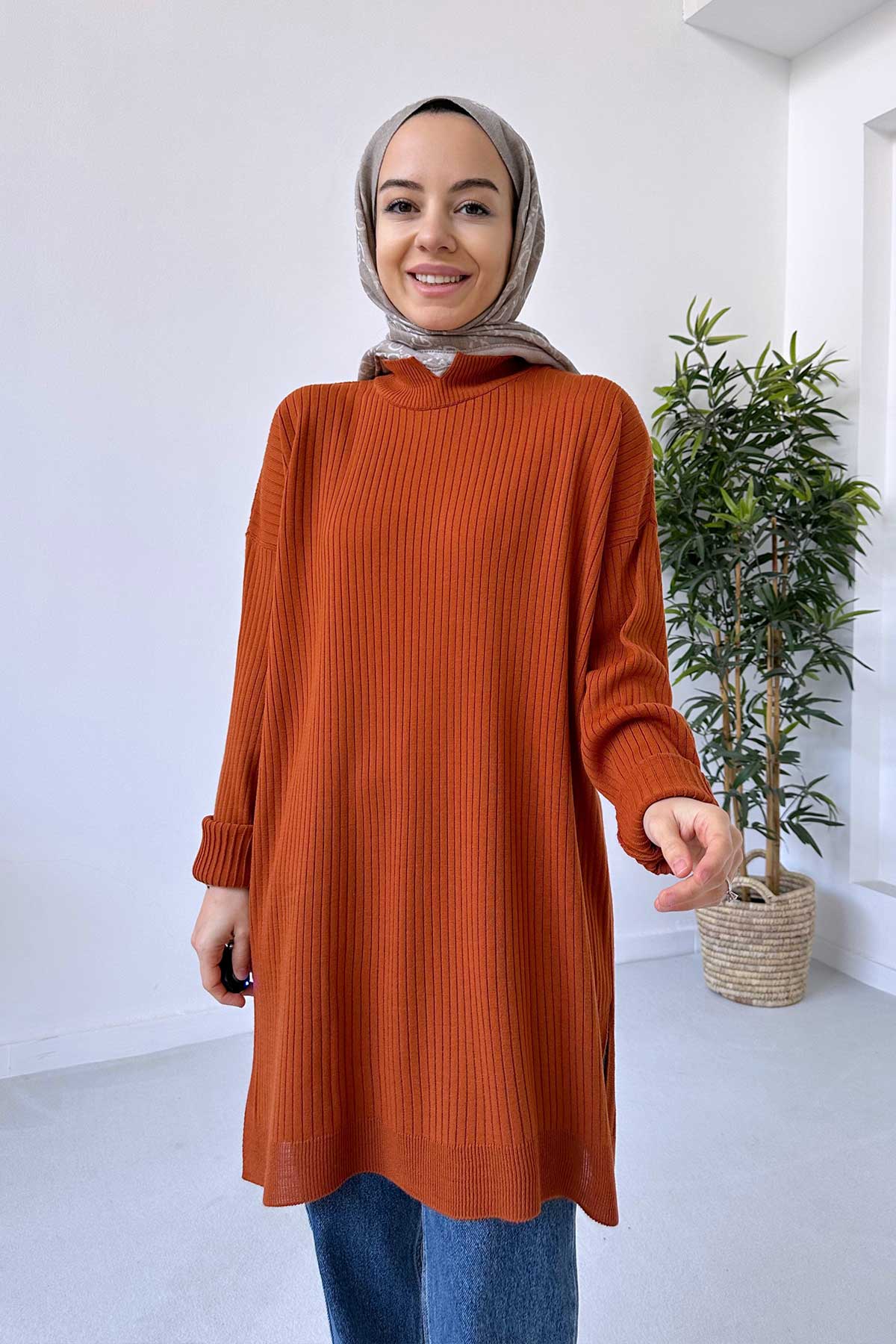 Anje Knitwear Tunic - Cinnamon