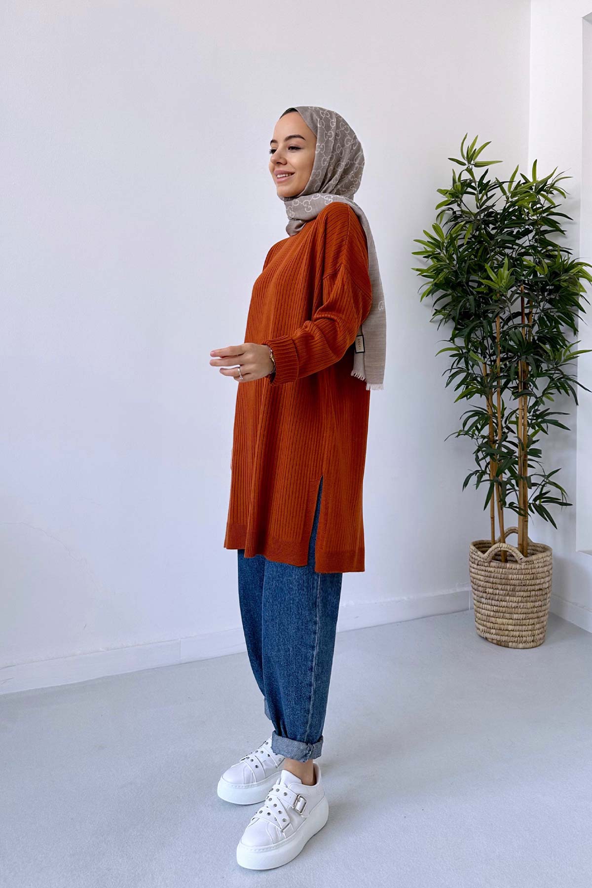 Anje Knitwear Tunic - Cinnamon