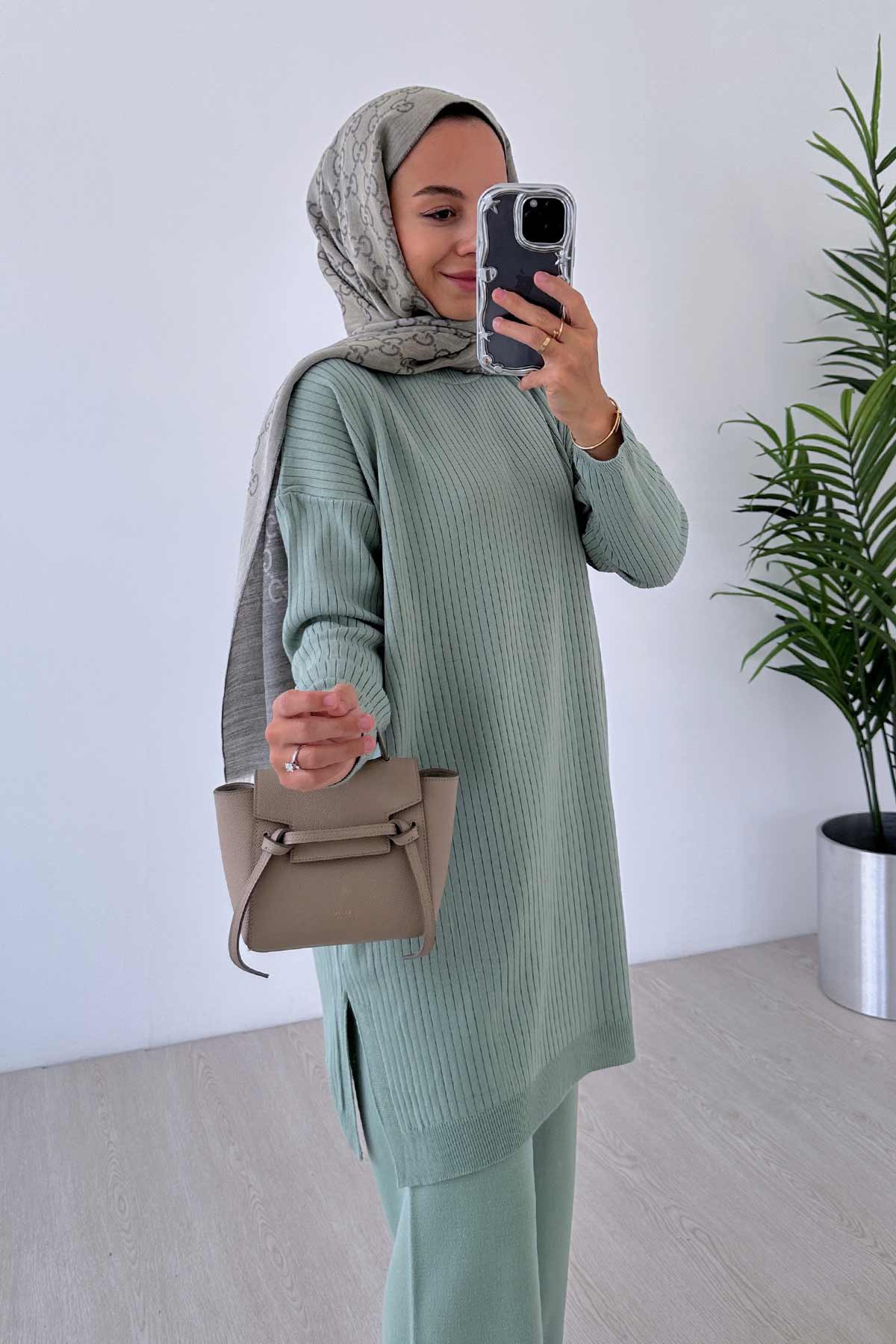 Anje Knitwear Suit  - Green