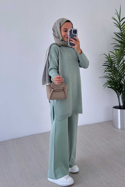 Anje Knitwear Suit  - Green