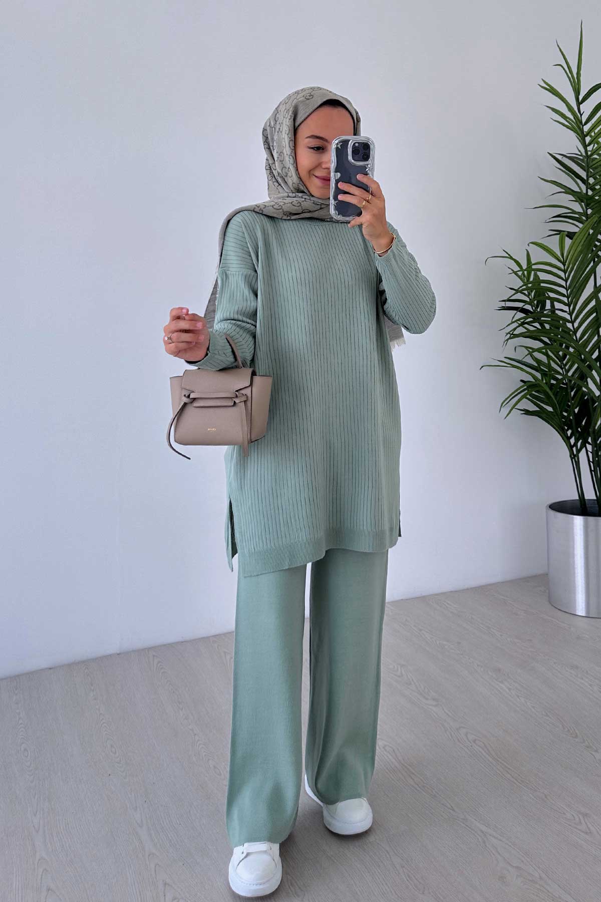 Anje Knitwear Suit  - Green