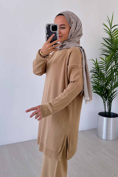 Anje Knitwear Suit - Camel