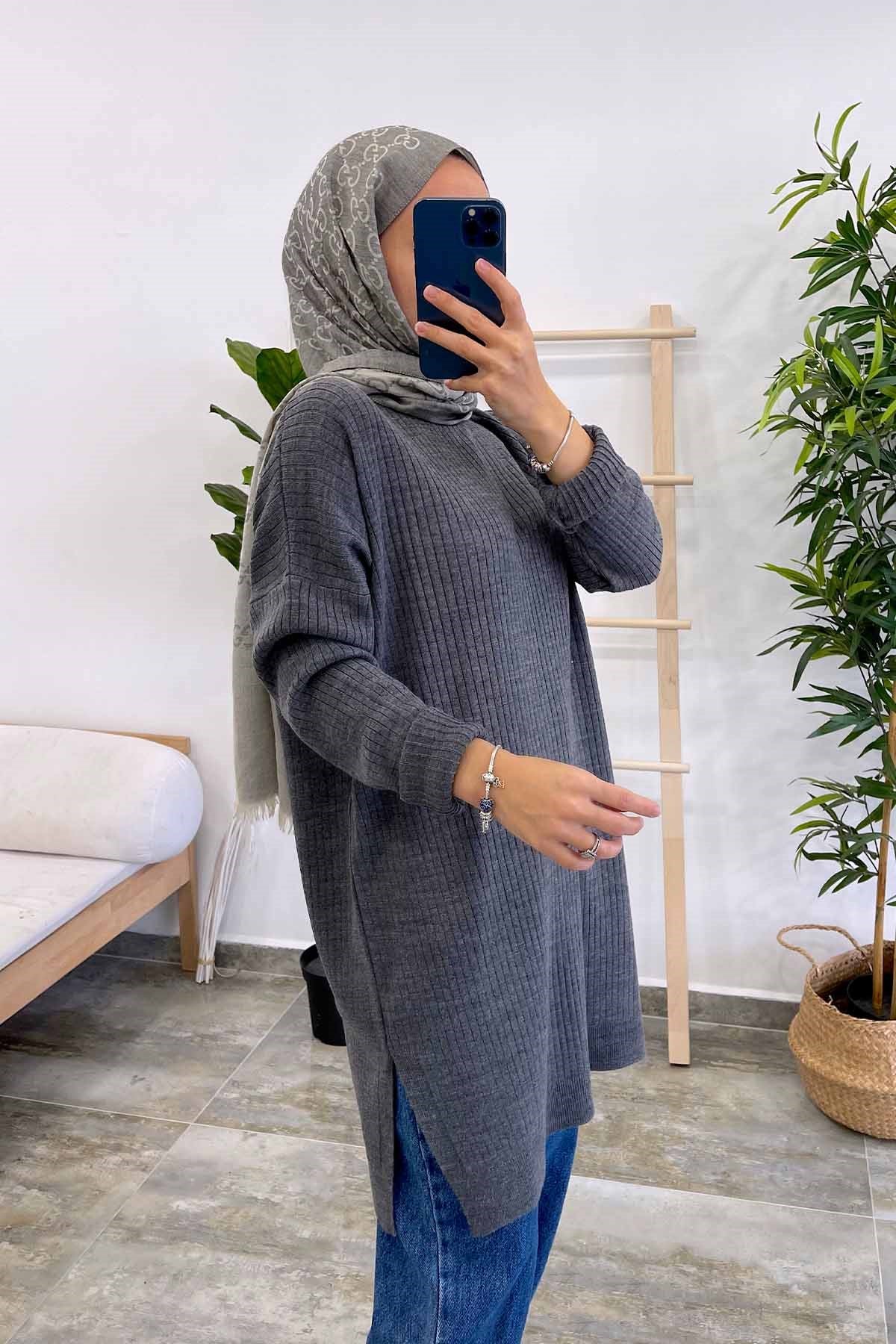 Anje Knitwear Tunic - Anthracite