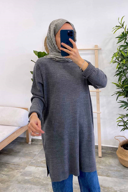 Anje Knitwear Tunic - Anthracite