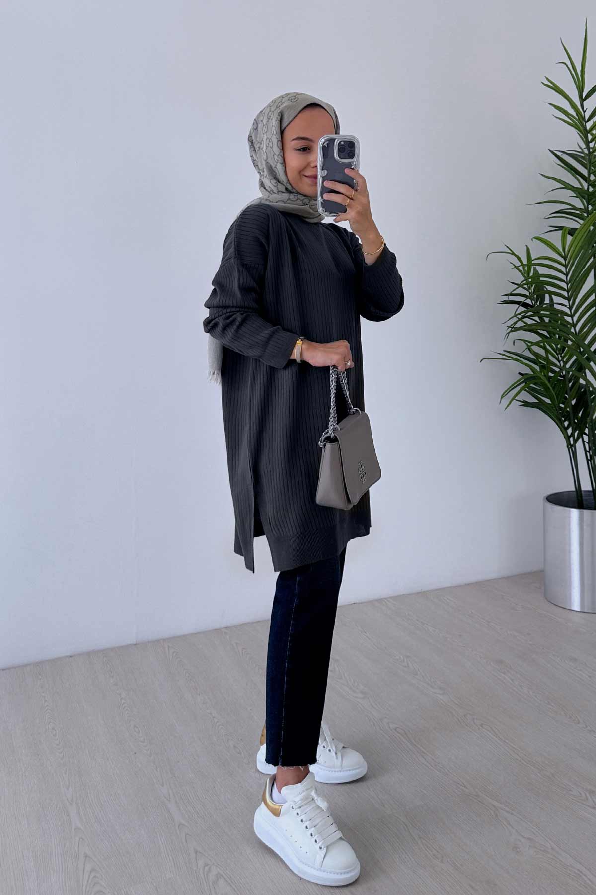 Anje Knitwear Tunic - Anthracite