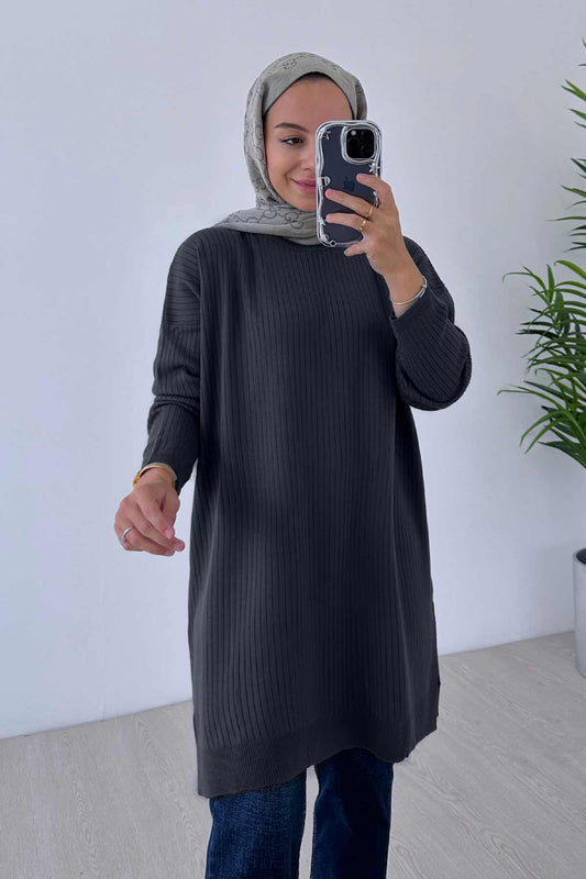 Anje Knitwear Tunic - Anthracite