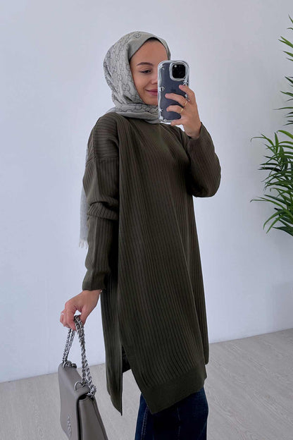 Anje Knitwear Tunic - Khaki