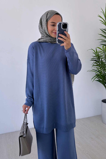 Anje Knitwear Suit - Blue