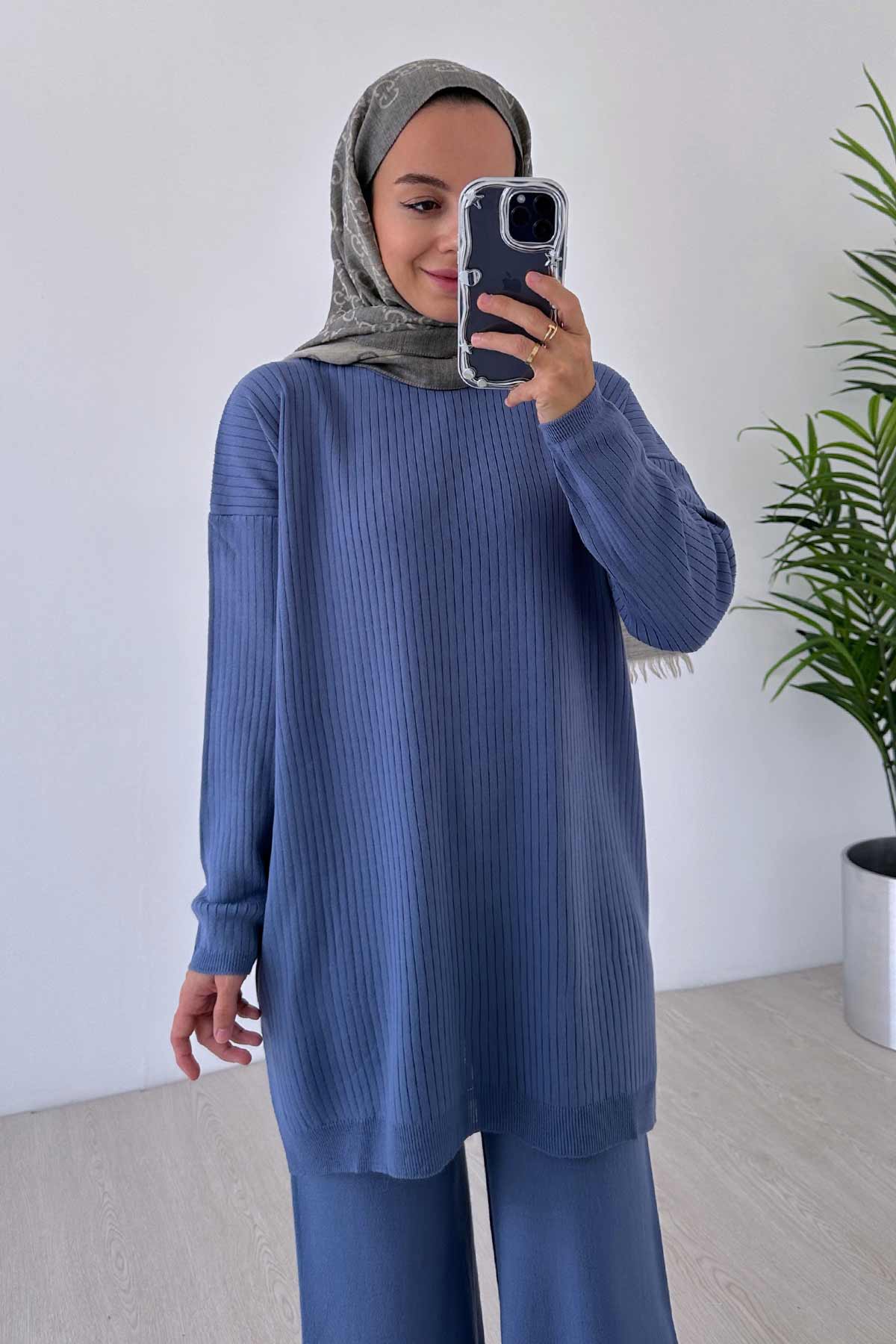 Anje Knitwear Tunic - Indigo