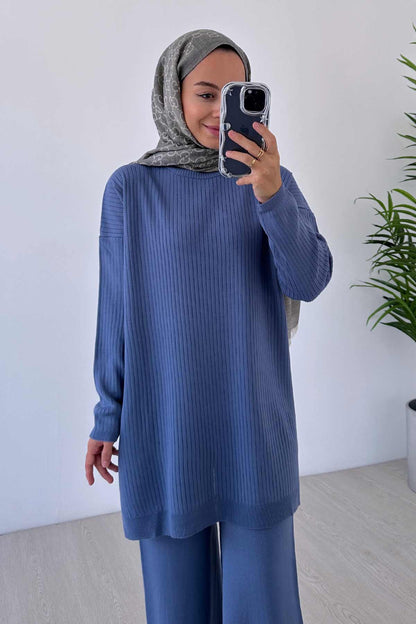 Anje Knitwear Tunic - Indigo