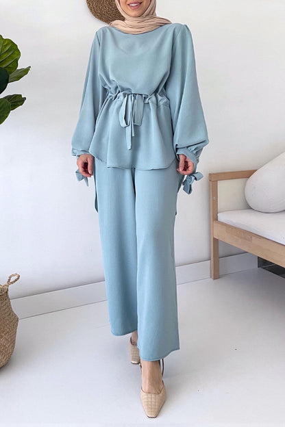 Waist Belt Suit - Sea Green