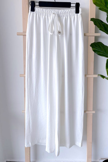 Wide Leg Pants - White