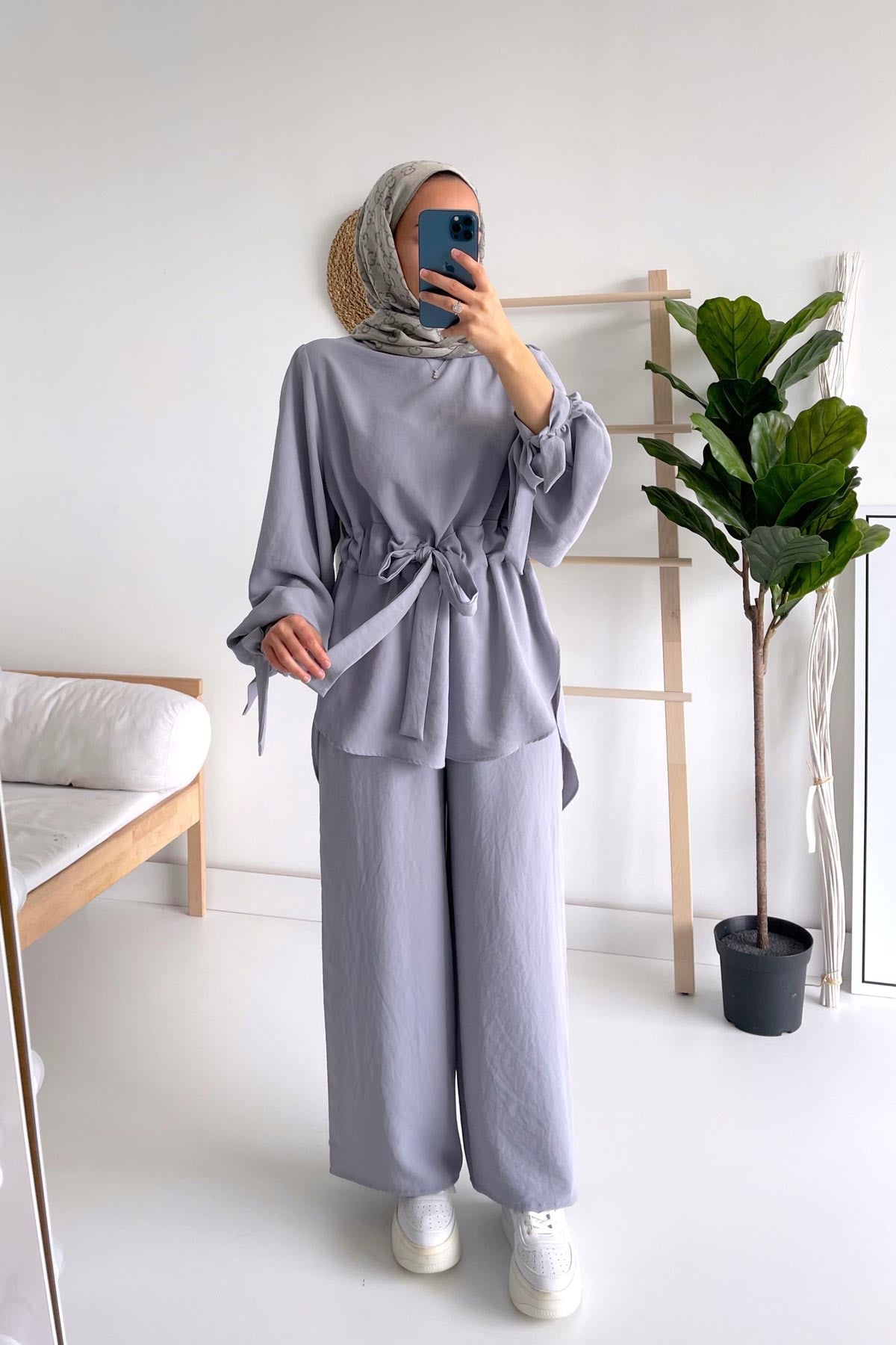 Waist Belt Suit - Grey