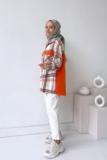 Cachet Quilted Jacket - Orange