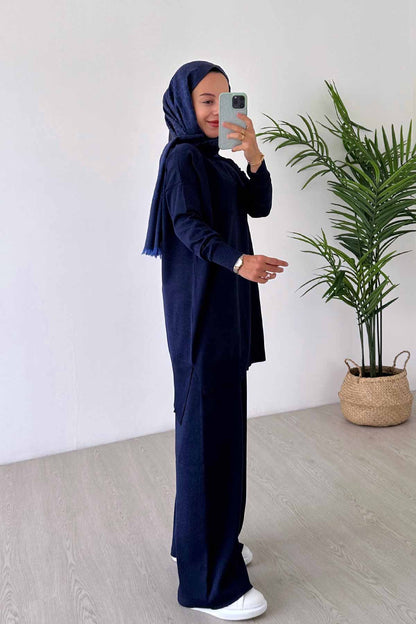 Sparkling Mercerized Suit - Navy Blue