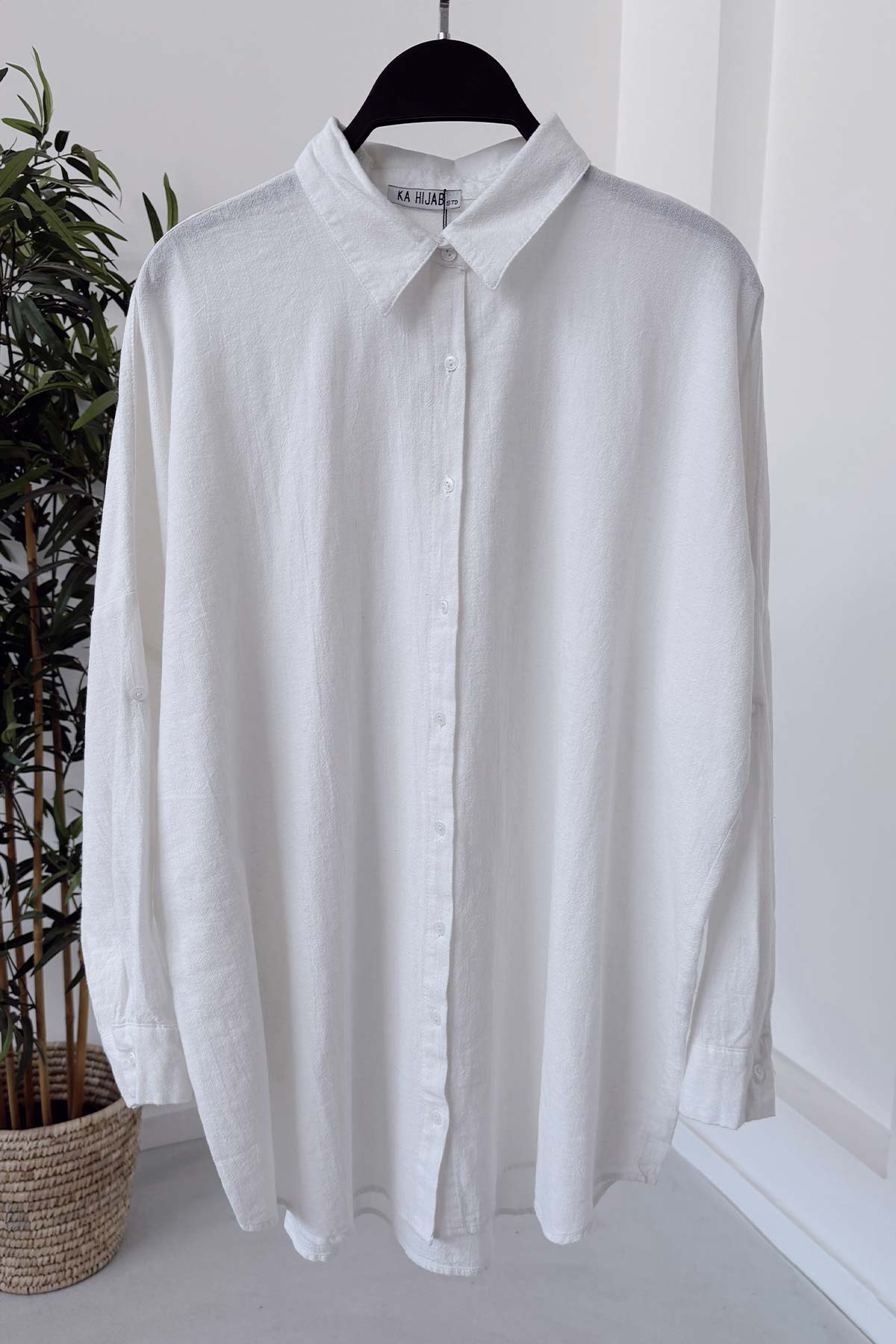 Oversize Linen Shirt - White