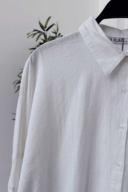 Oversize Linen Shirt - White