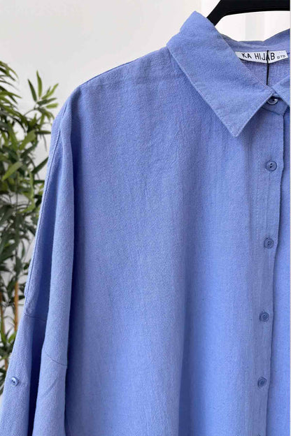 Oversize Linen Shirt - Purple