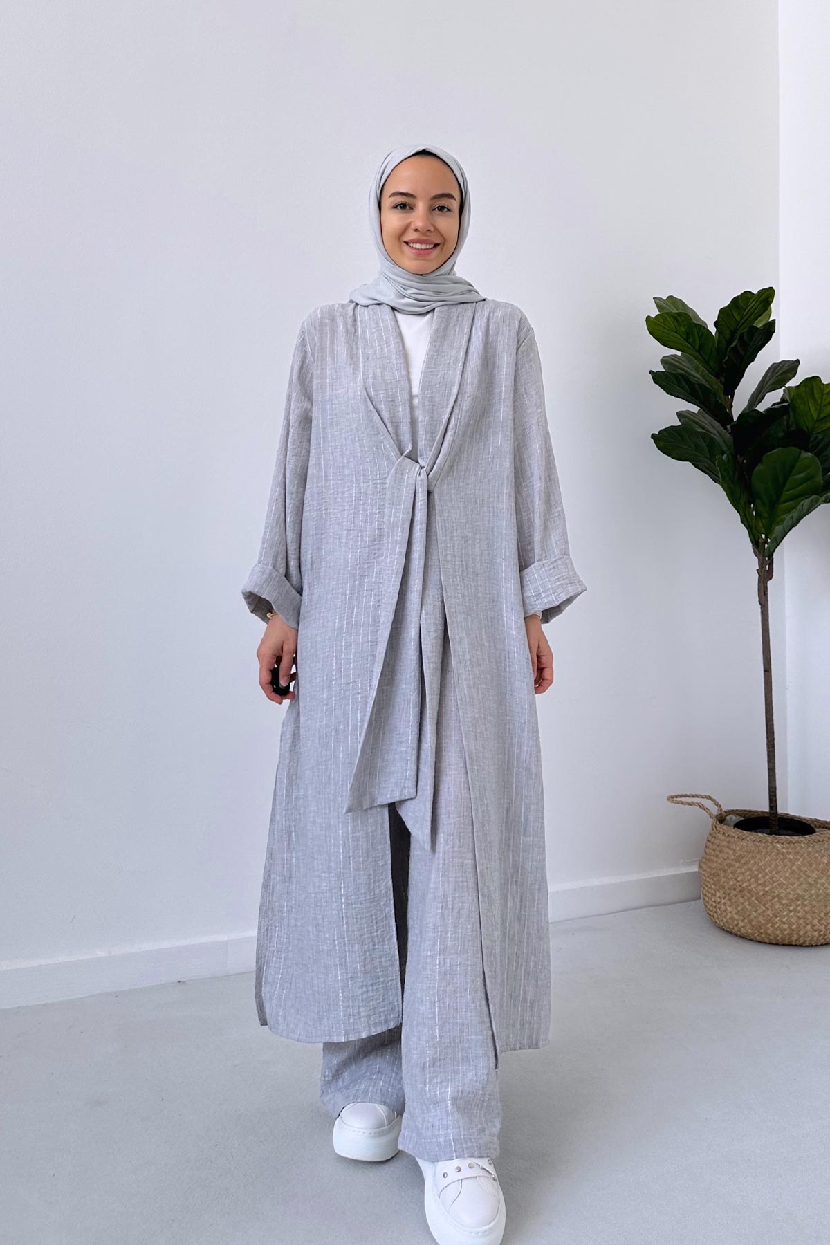 Kimono Two Piece Suit - Grey