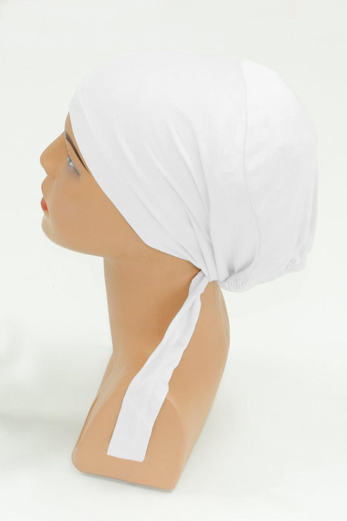 Lycra Combed Cotton Cap - White