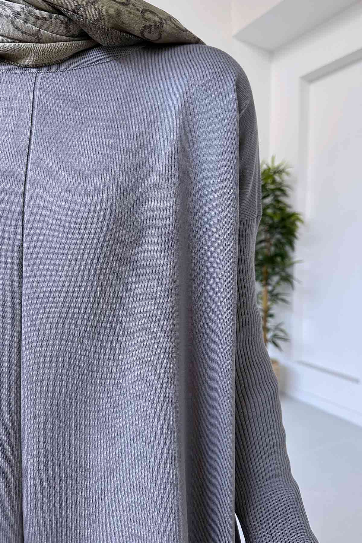 Mira Mercerized Tunic - Grey