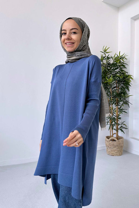 Mira Mercerized Tunic - Indigo