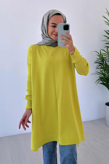 Mira Mercerized Tunic - Oil Green